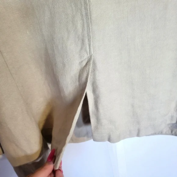 Eileen Fisher 100% Linen Blazer Tan XL GUC - Picture 5 of 5